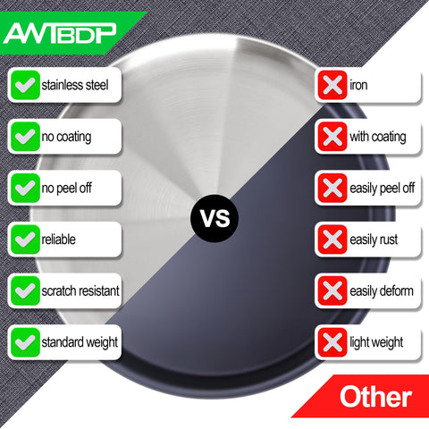 AWTBDP brushed-finish pan highlights durable stainless steel.