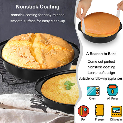 AWTBDP fixed-bottom round cake pan prevents leaks for clean results