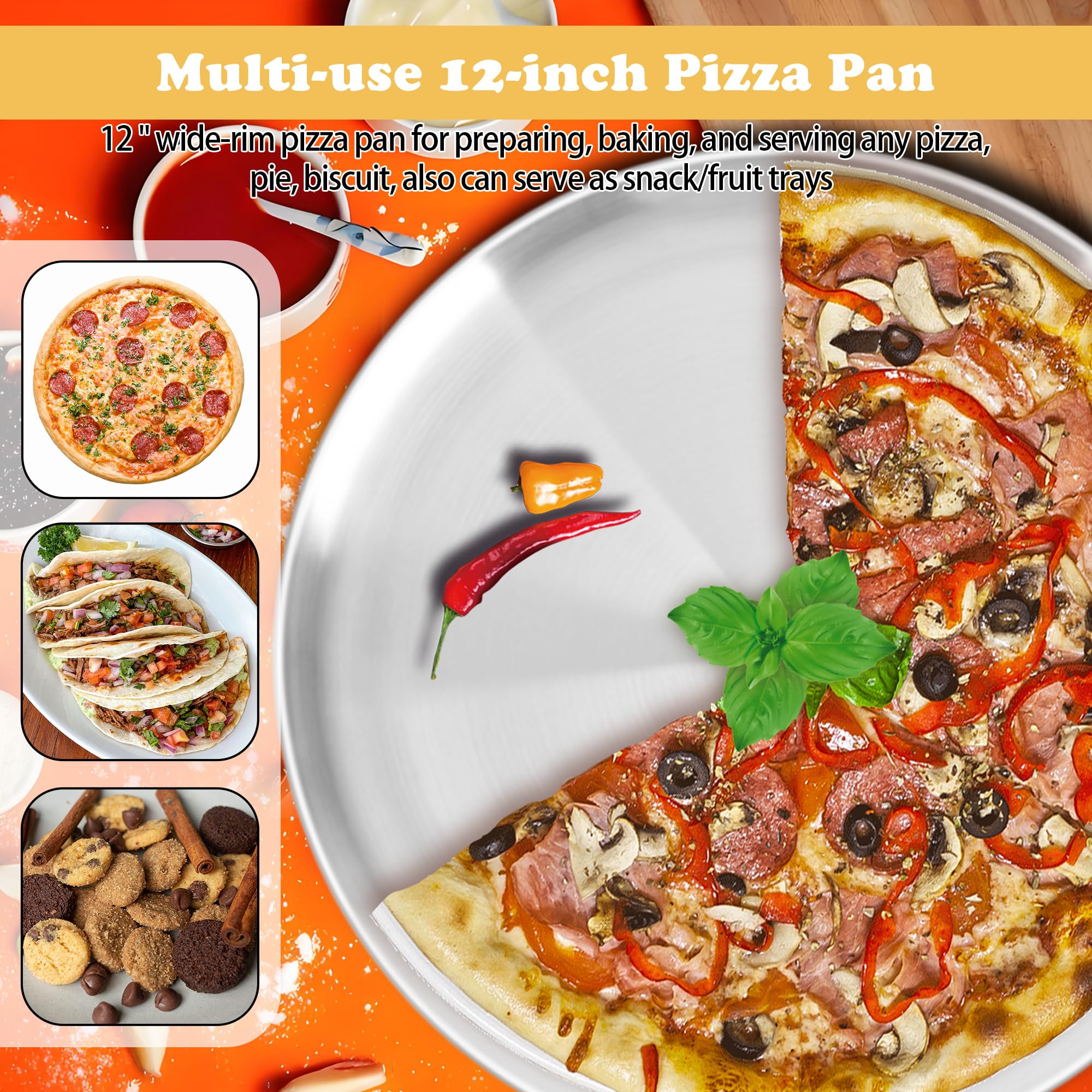 AWTBDP nonstick-surface pizza pan facilitates easy food release.