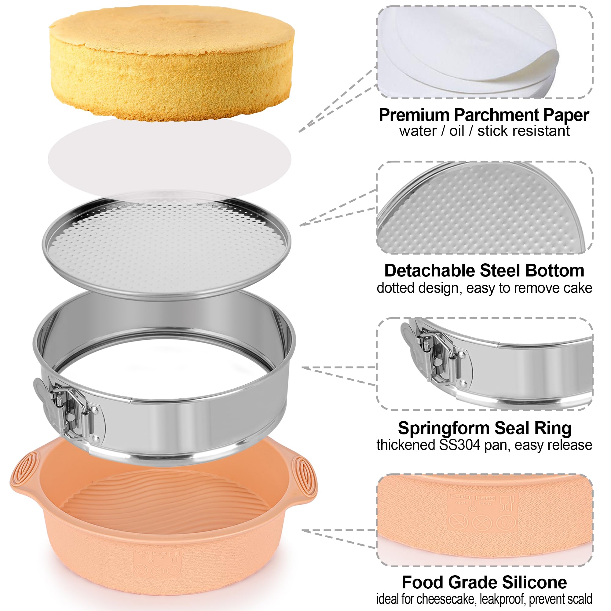 AWTBDP Removable bottom makes cake release quick and clean.