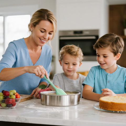 AWTBDP pre-cut parchment paper with handles for mess-free baking.