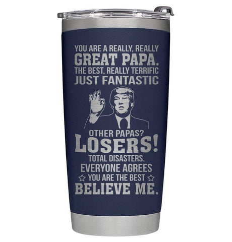 AWTHATMAZING papa tumbler navy lid for spill-free sipping on the go