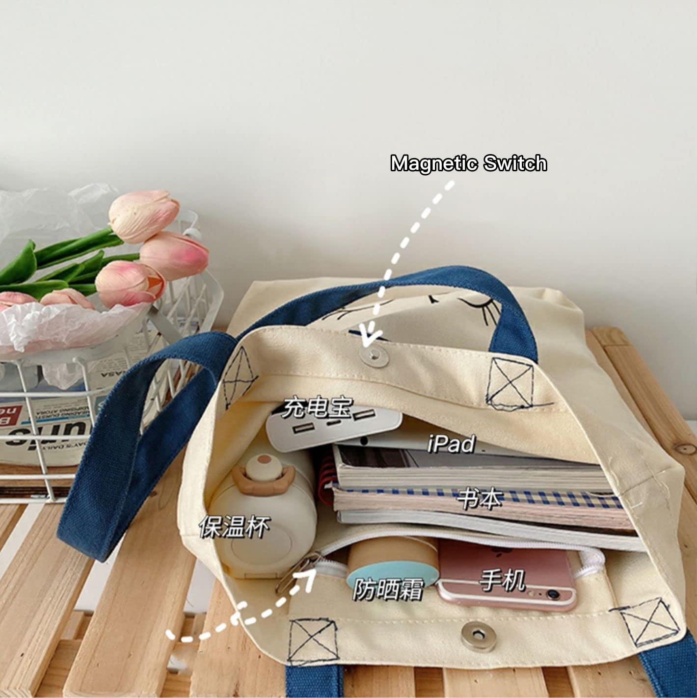 AWXZOM heavy-duty canvas tote shows durability for daily use.