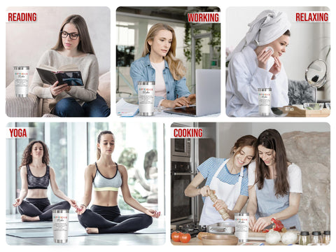 AXIARA tumbler in hand demonstrates portable hydration on the go.