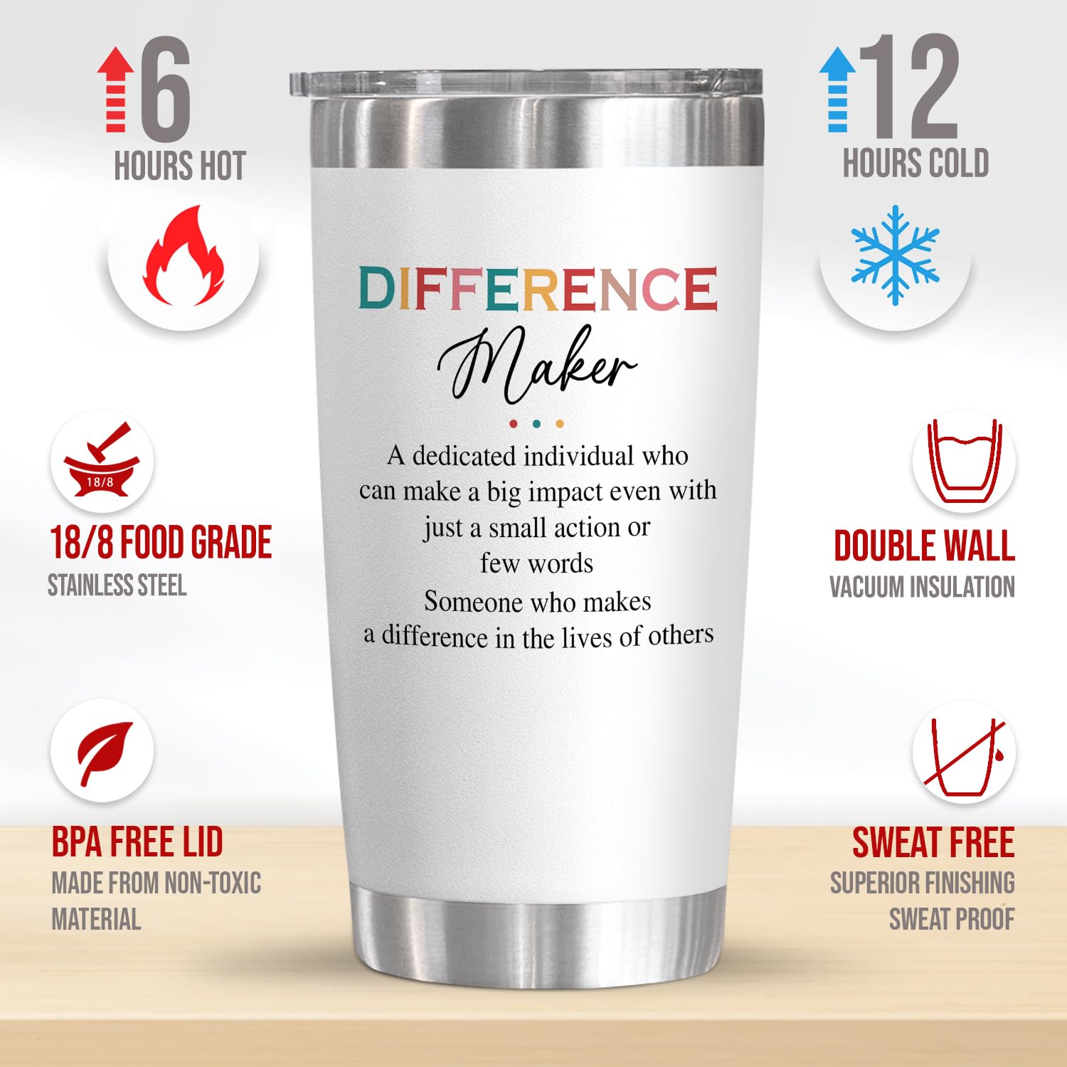 AXIARA 20oz tumbler side with motivational quote inspires daily motivation.
