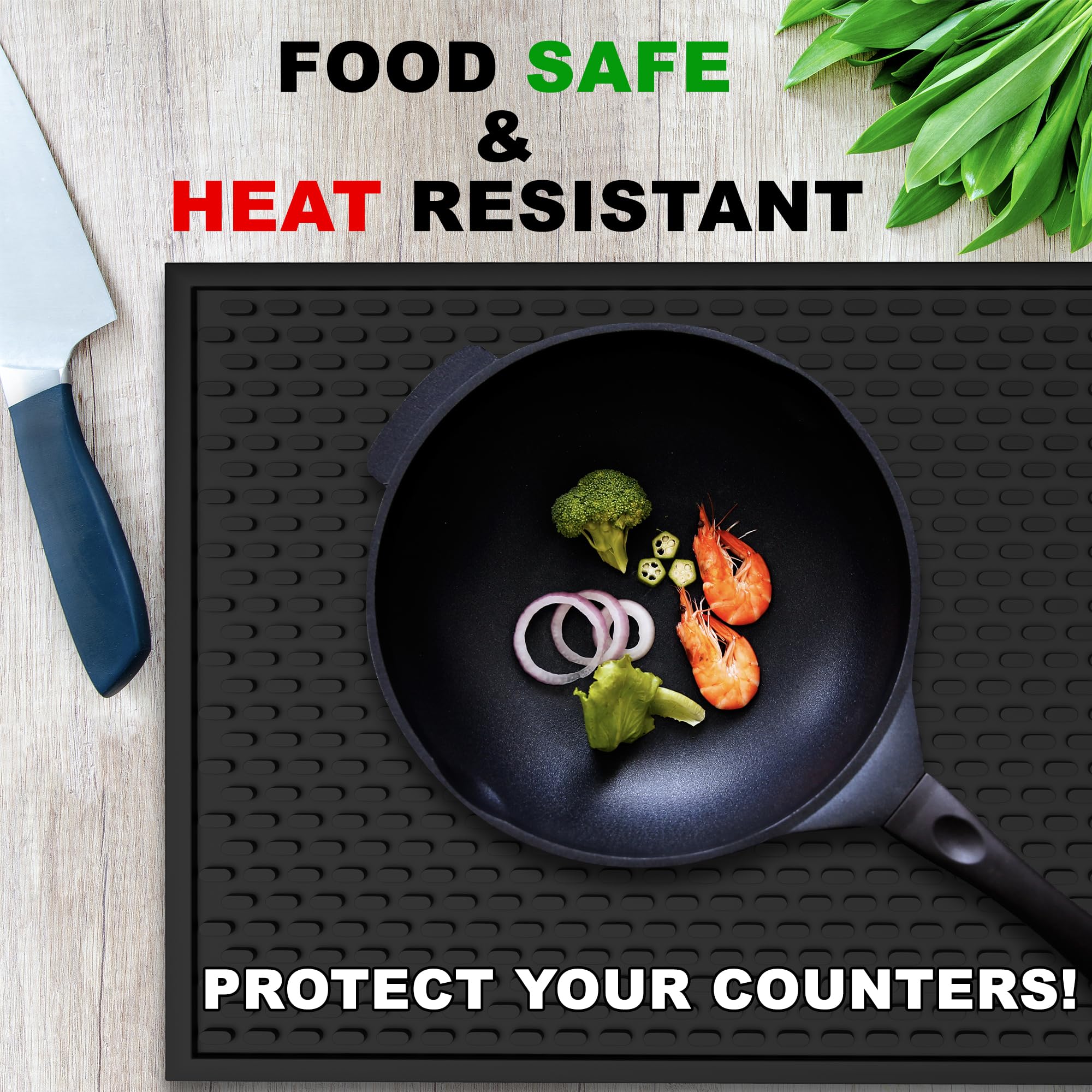 AXIESO heat-resistant bar mat endures hot items without melting