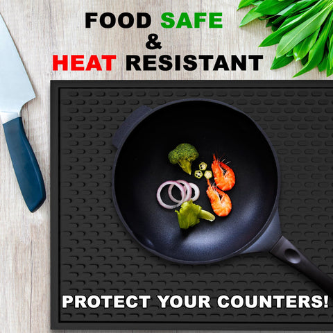 AXIESO heat-resistant bar mat endures hot items without melting