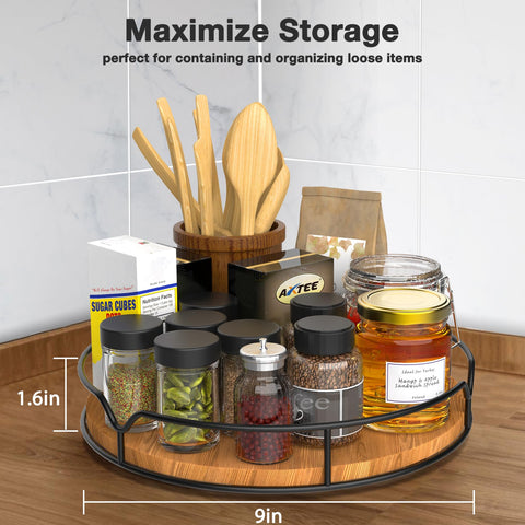 AXTEE Lazy Susan carbonized black finish adds a premium look