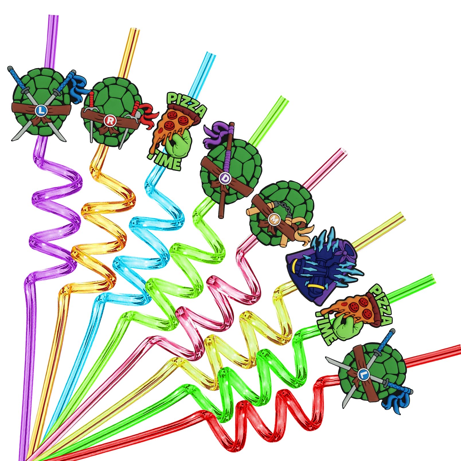 AXUOCDH green turtles straws in six patterns add playful flair to drinks
