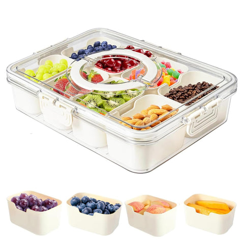 AYauGamA Snackle Box container with lid keeps snacks organized and portable.
