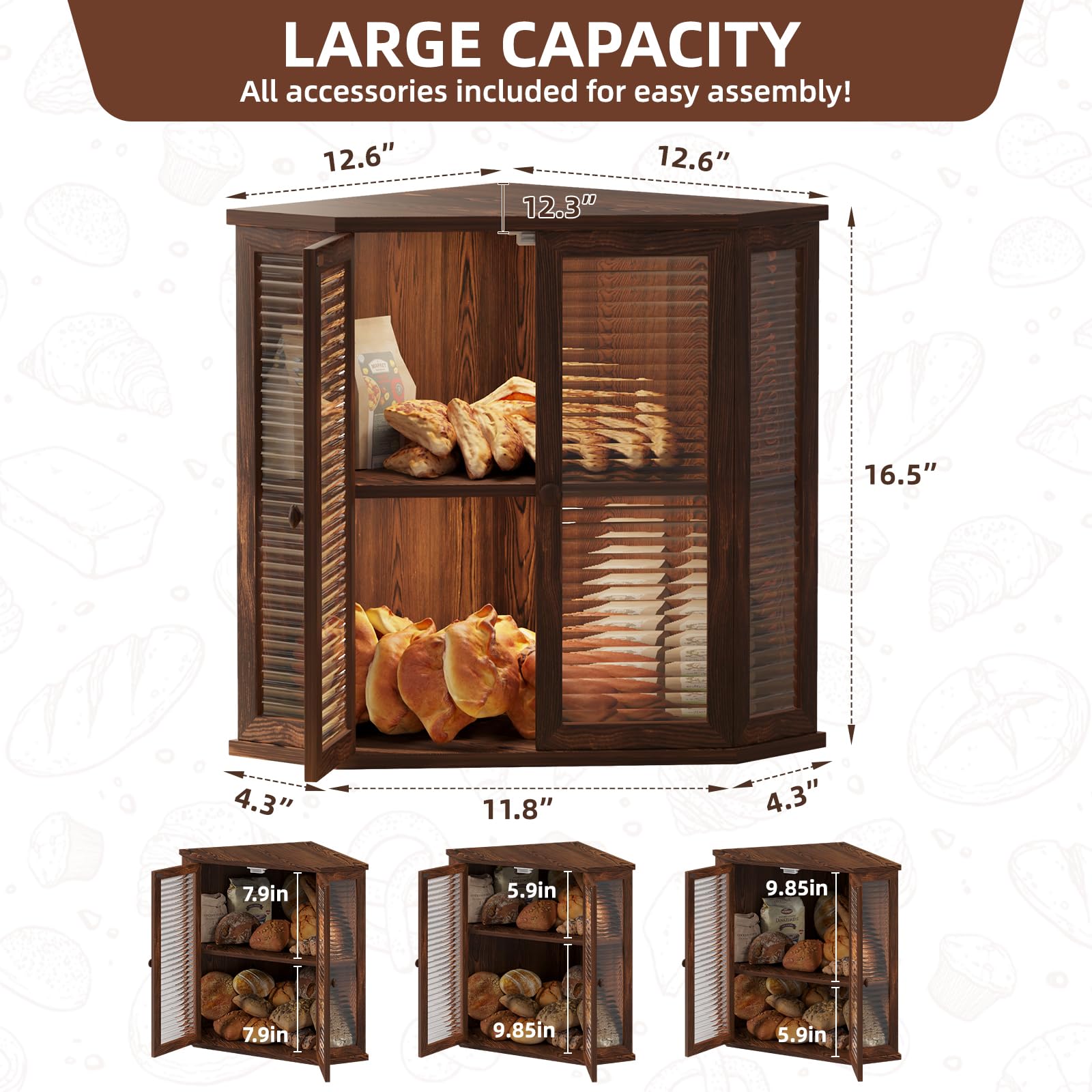 Aycarzcy glass door detail emphasizes durability and easy monitoring of contents.
