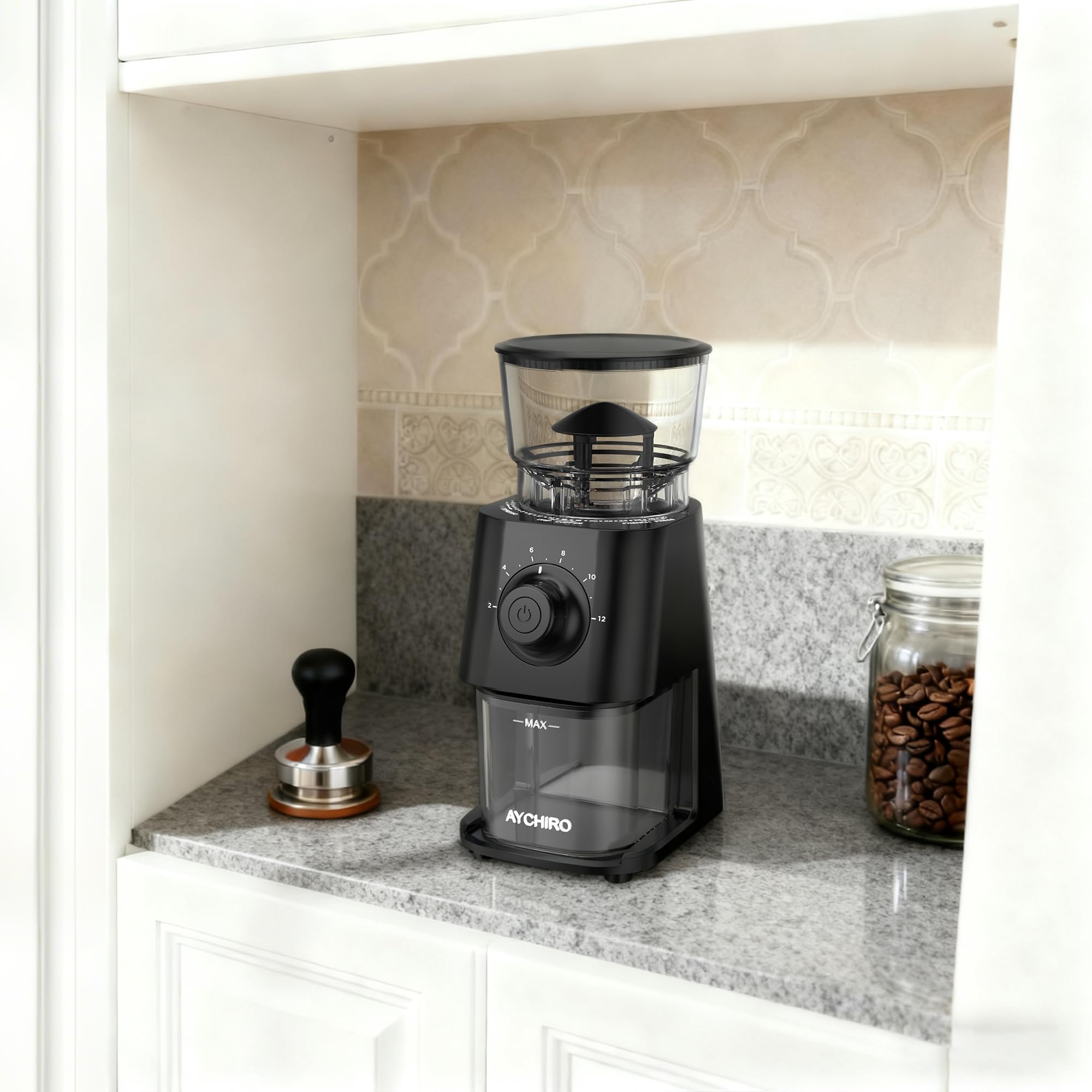 AYCHIRO black finish complements modern kitchen decor