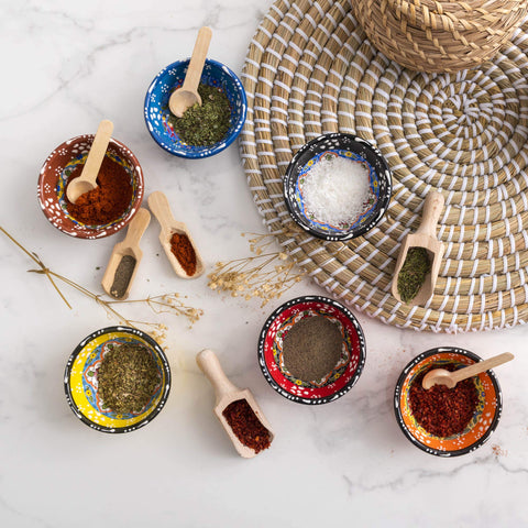 Ayennur handcrafted ceramic bowls close-up showing durable glaze finish.