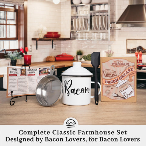 Ayerphalo gift-ready bacon grease container enhances kitchen decor and usability