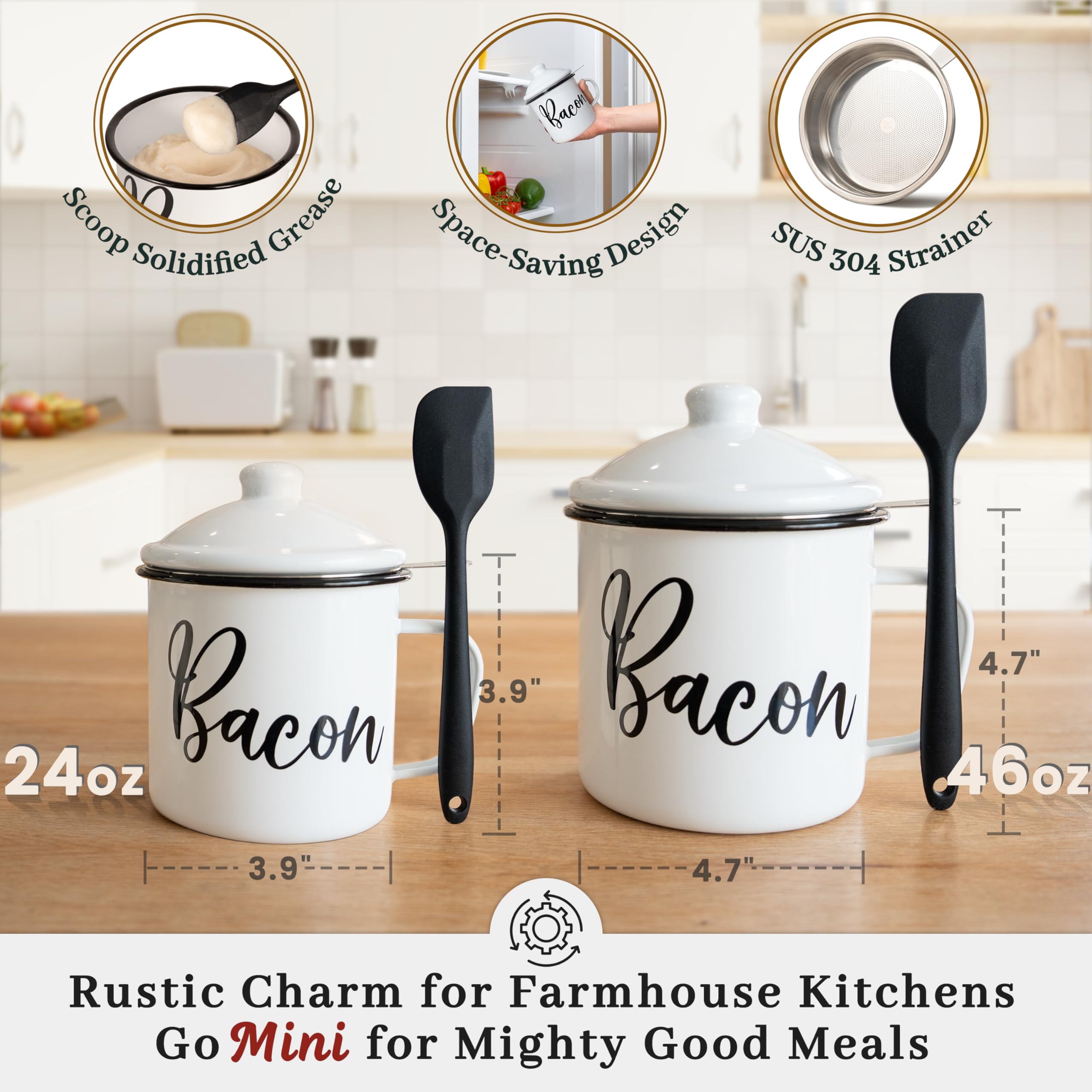 Ayerphalo bacon grease container with lid closed for tidy refrigeration