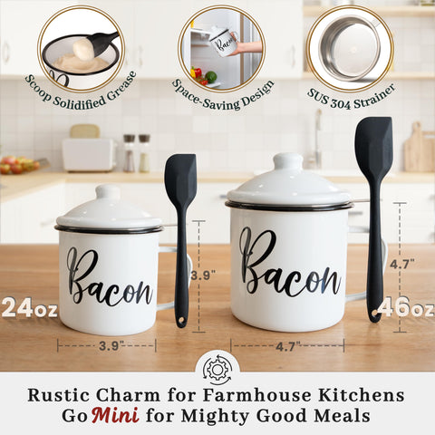 Ayerphalo bacon grease container with lid closed for tidy refrigeration