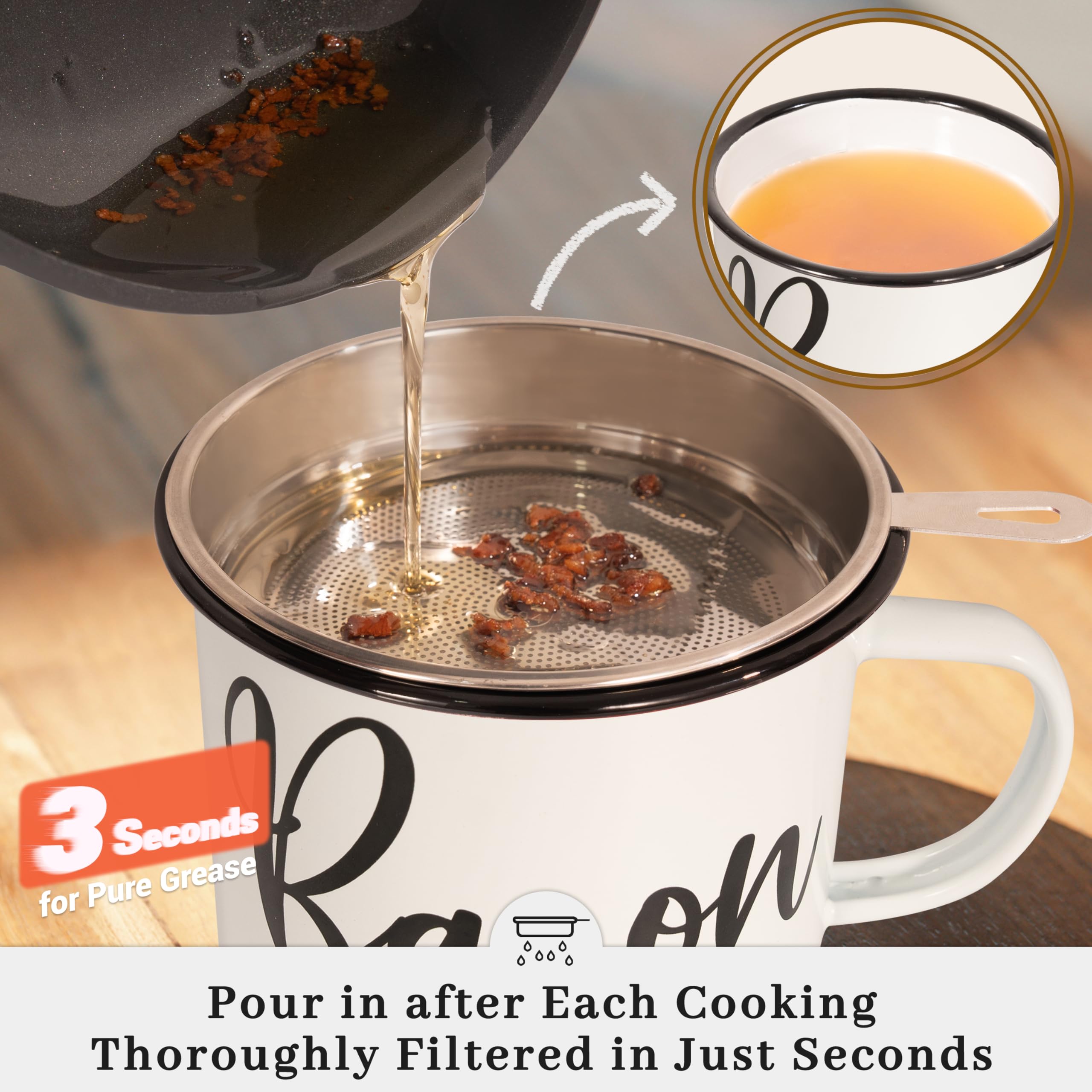 Ayerphalo bacon grease container featuring the silicone spatula for scraping and mixing