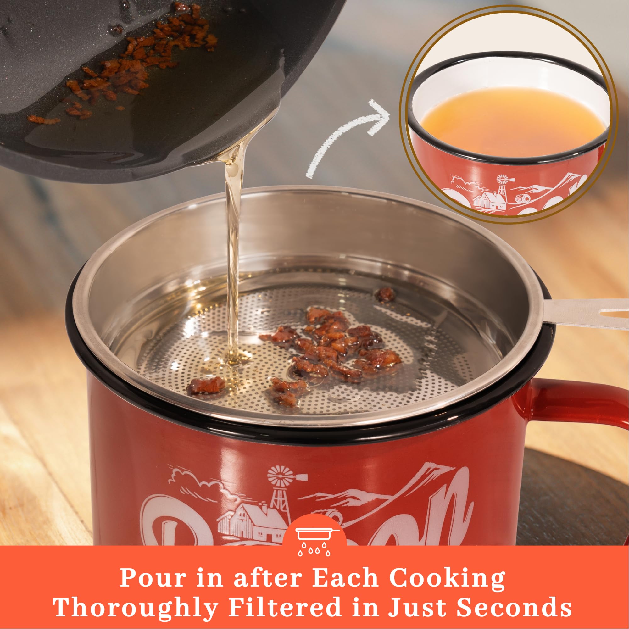 Ayerphalo enamel finish container resists staining and chipping in daily use