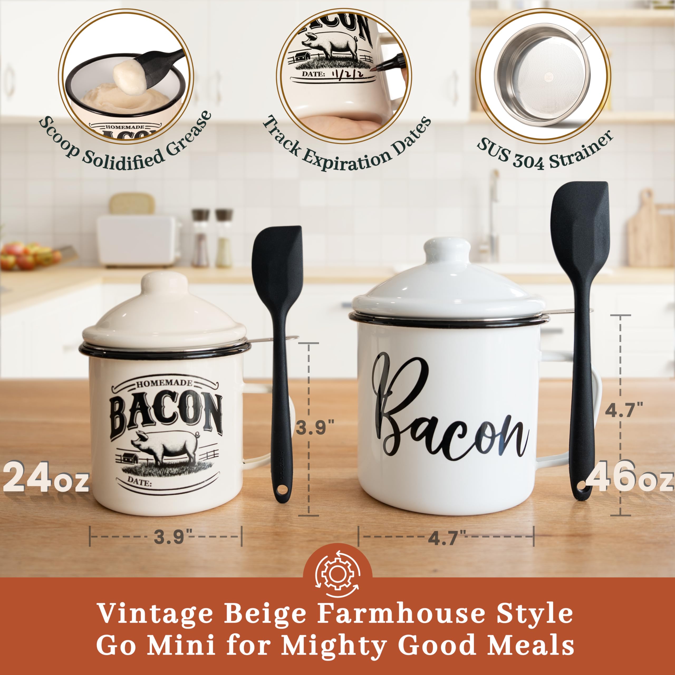 Ayerphalo enamel rustic container adds farmhouse charm to the kitchen