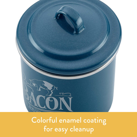 Ayesha bacon grease can's durable steel finish supports daily kitchen use.