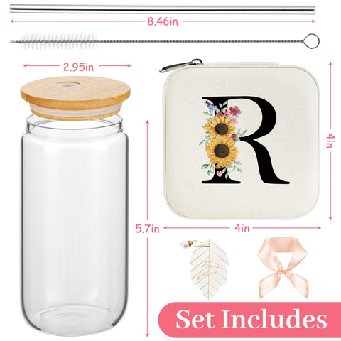 AYGXU initial sunflower pattern box adds a personalized touch for gifting