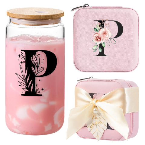 AYGXU travel jewelry organizer box with initials, compact on-the-go storage.