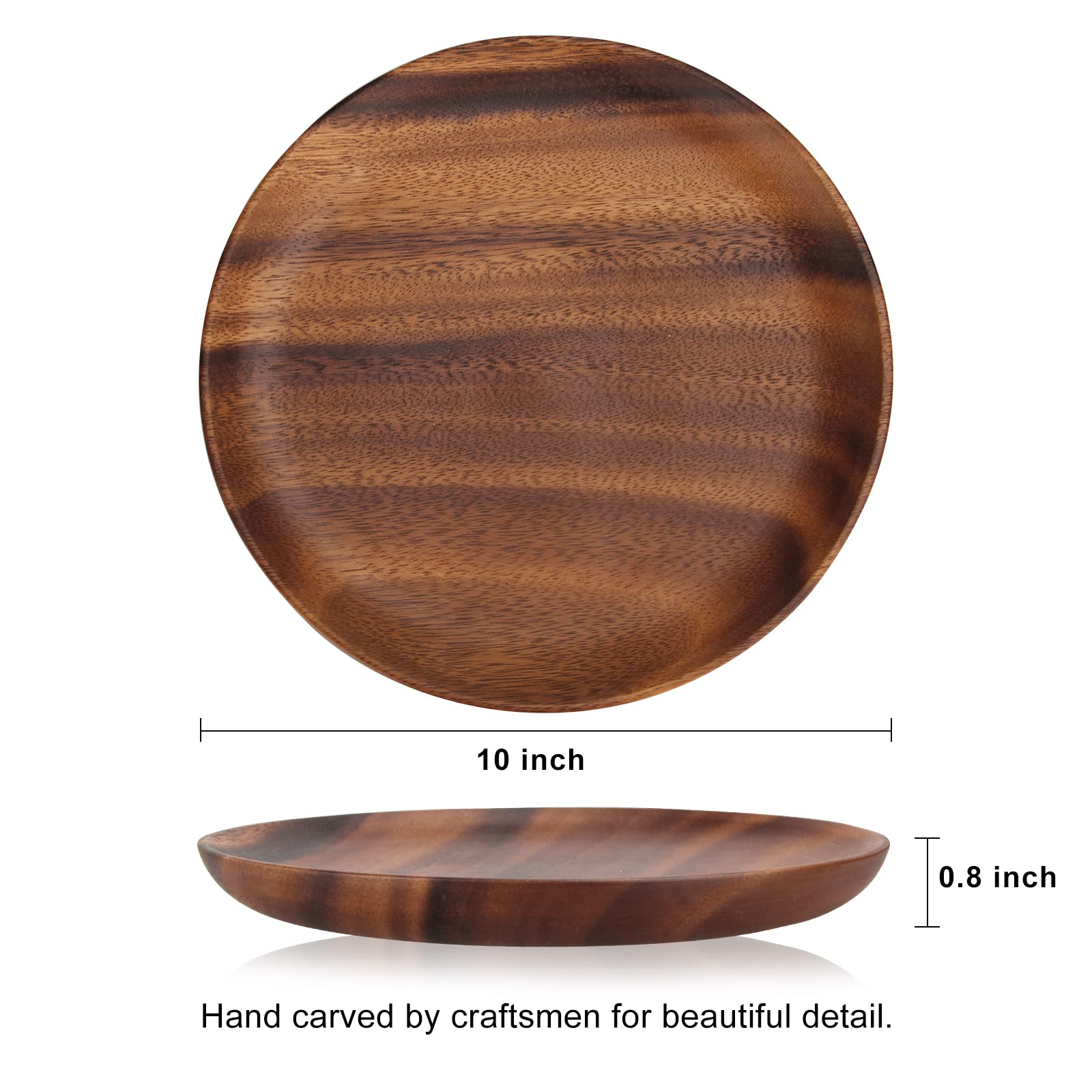 Ayiaren acacia wood decorative tray and charger plates for stylish home decor