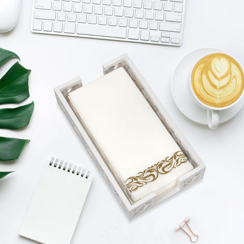 Ayiaren cocktail napkin basket complements modern dining and entertaining.