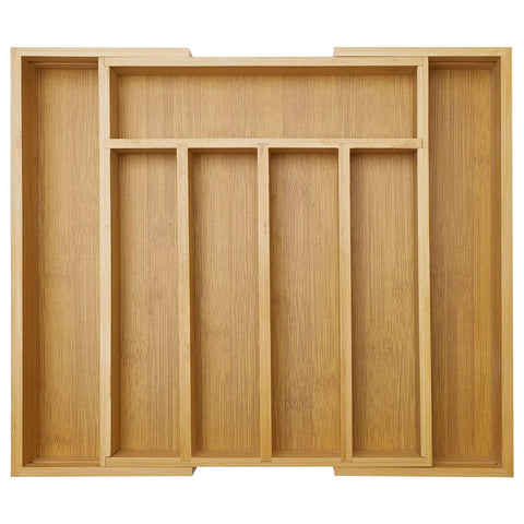 Ayiaren expandable bamboo drawer organizer extended view for versatile storage