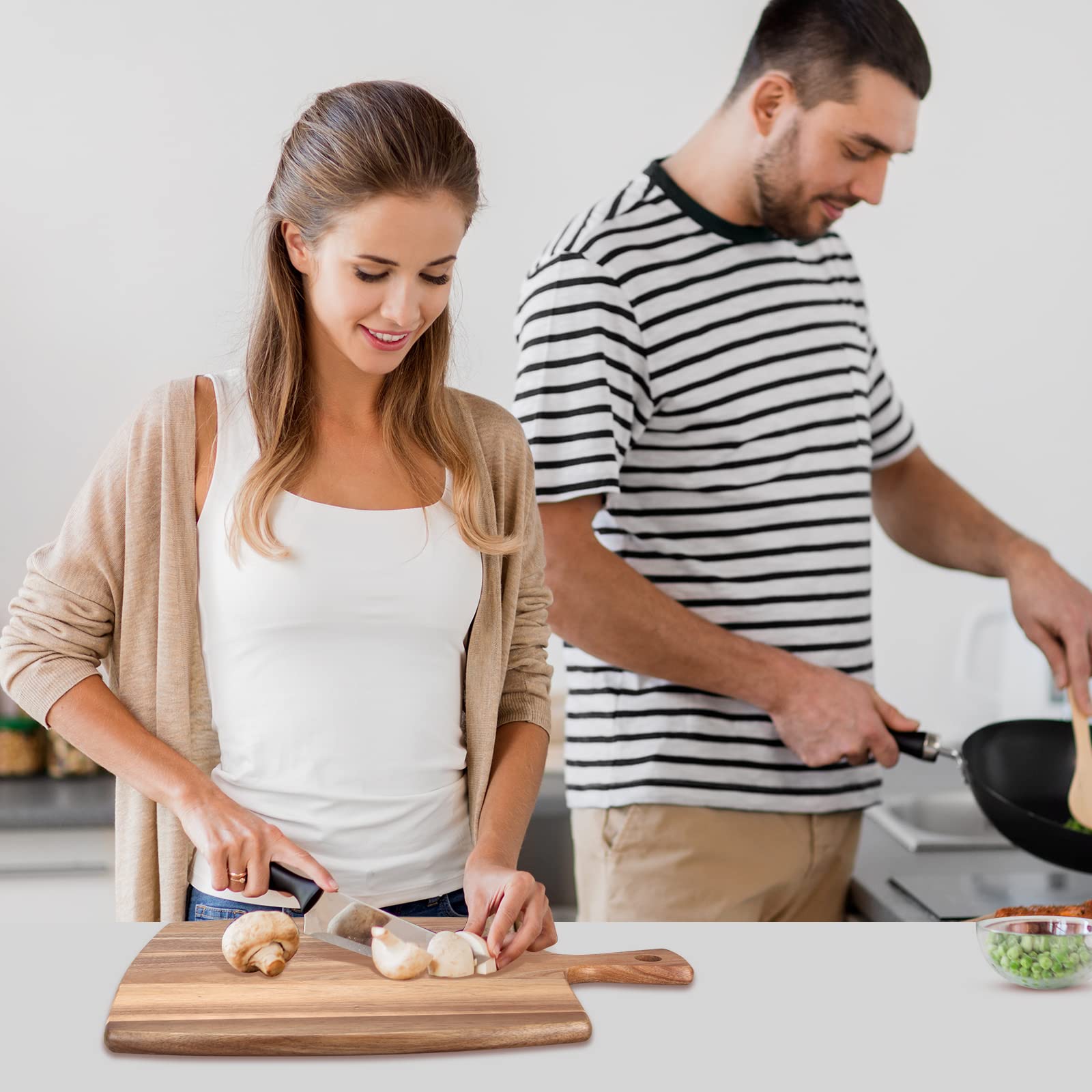 Ayiaren thick acacia board offers durable kitchen prep surface