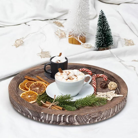 Ayiaren multifunctional wood tray ideal for living room or vanity displays.