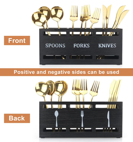 Ayiaren silverware caddy with non-slip bottom stays stable on surfaces during transport.