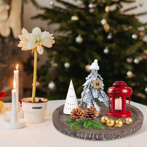 Ayiaren ottoman coffee table round tray for easy snacks and drinks.