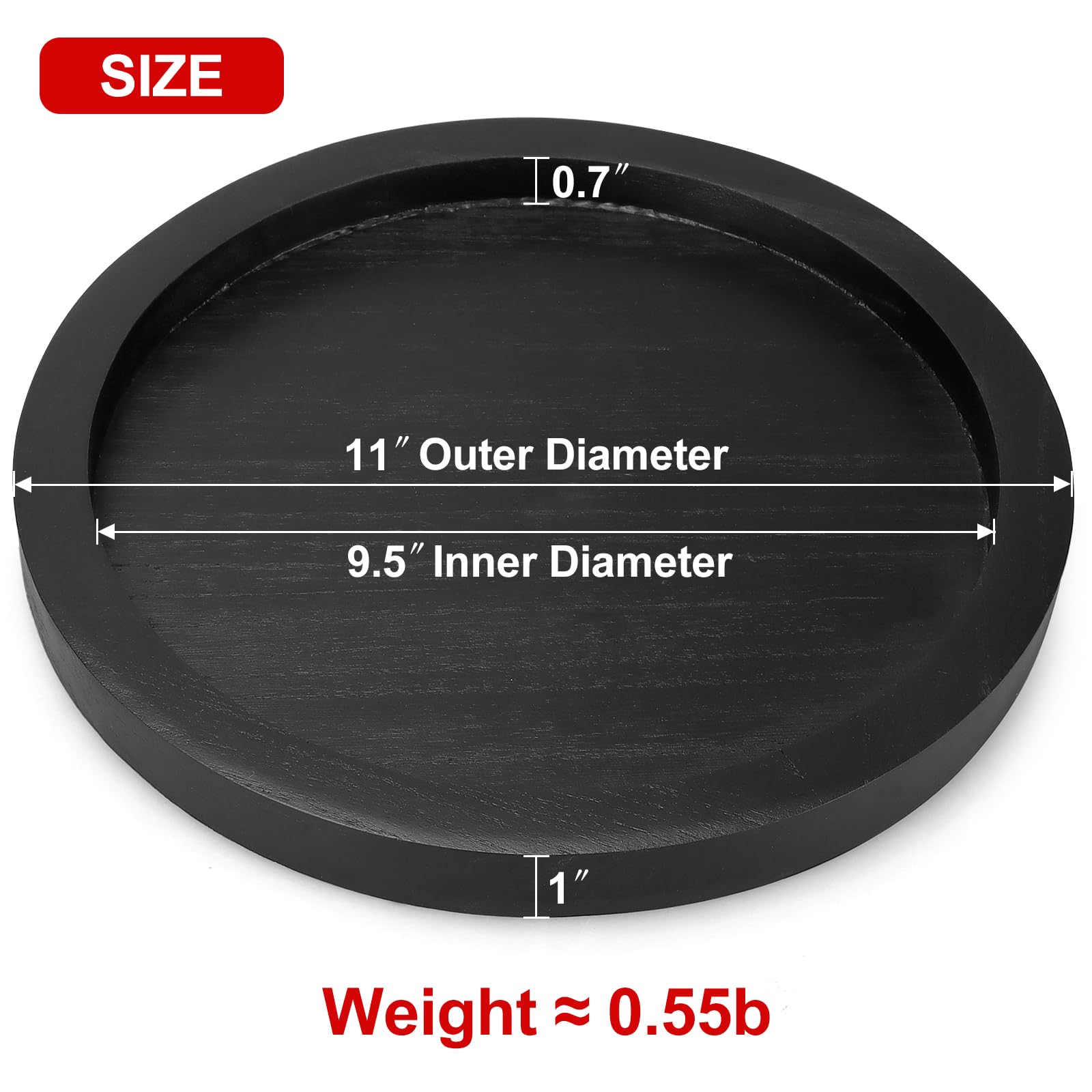 Ayiaren round serving tray in black finish, great for snacks and beverages.