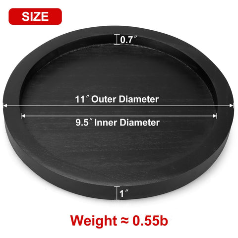 Ayiaren round serving tray in black finish, great for snacks and beverages.