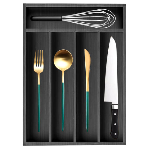 Ayiaren small wooden silverware organizer in a 13 by 9 drawer keeps utensils neatly organized