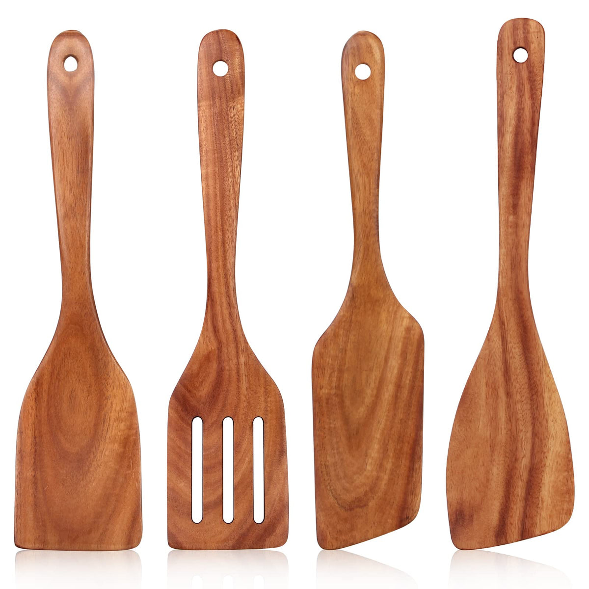 Ayiaren teak spatula right, durable utensil for non-stick pans