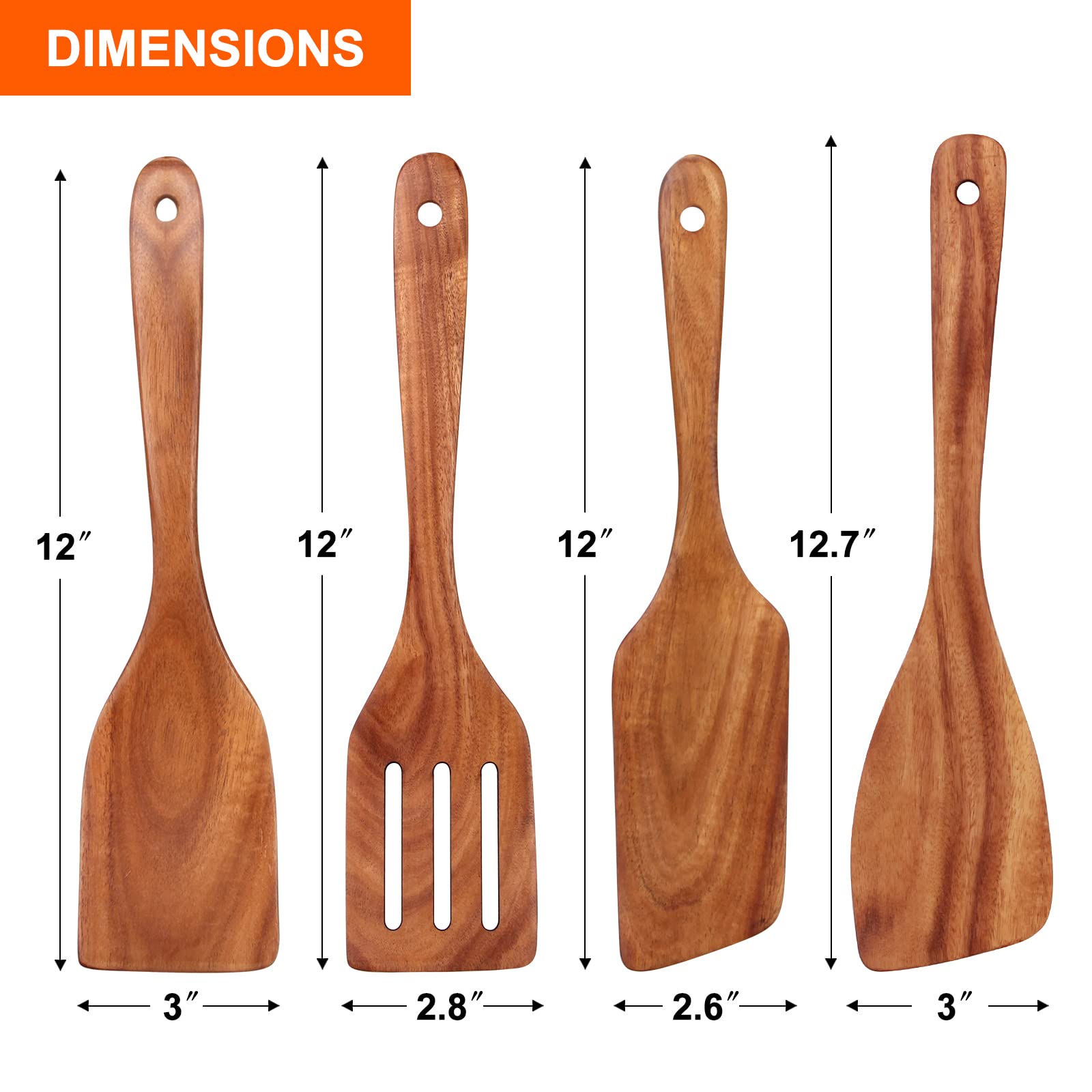 Ayiaren teak spatula slotted, drains liquids while flipping