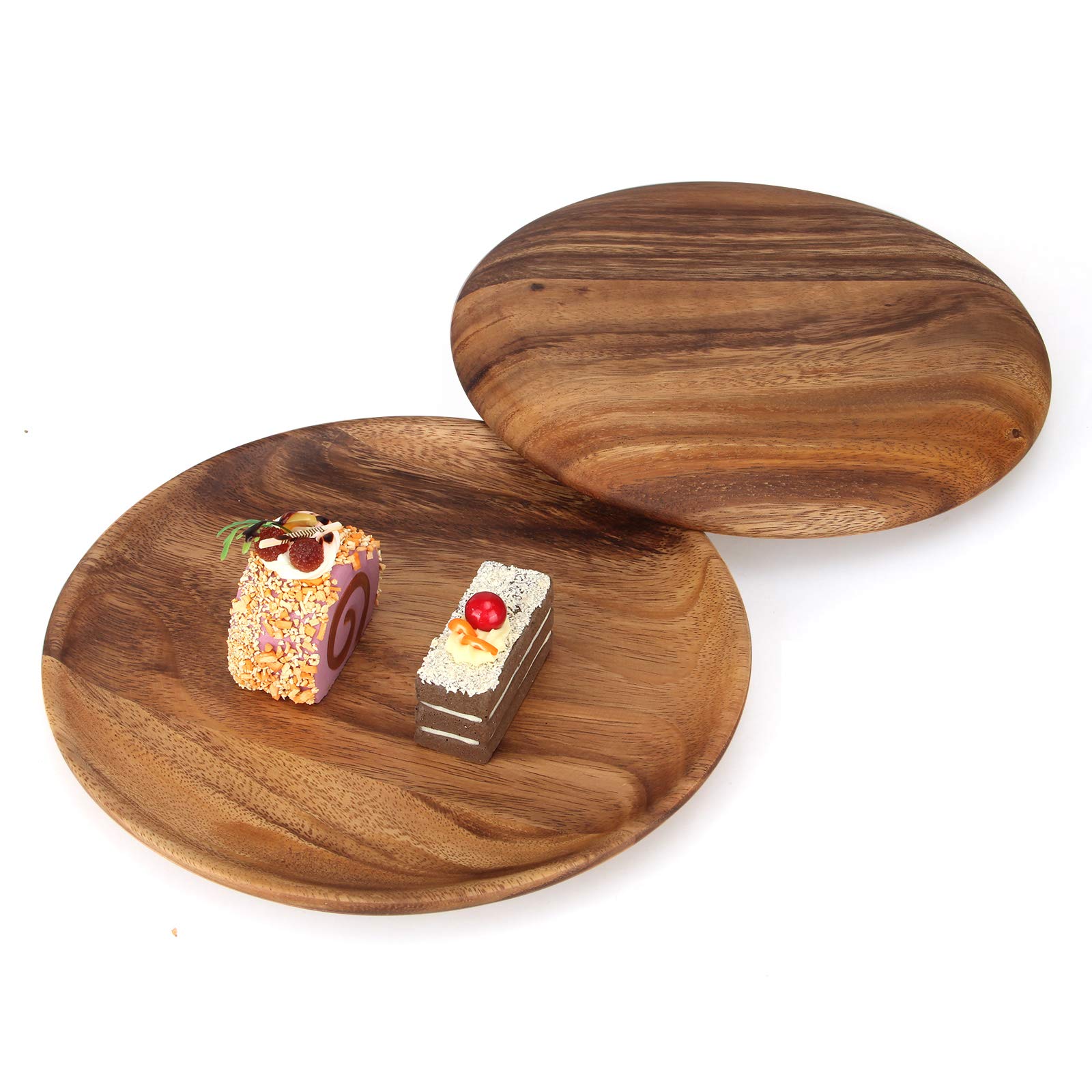 Ayiaren acacia wood plates with smooth edges for easy cleaning in daily use