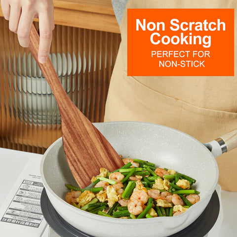 Ayiaren wood utensils set, four versatile pieces for cooking