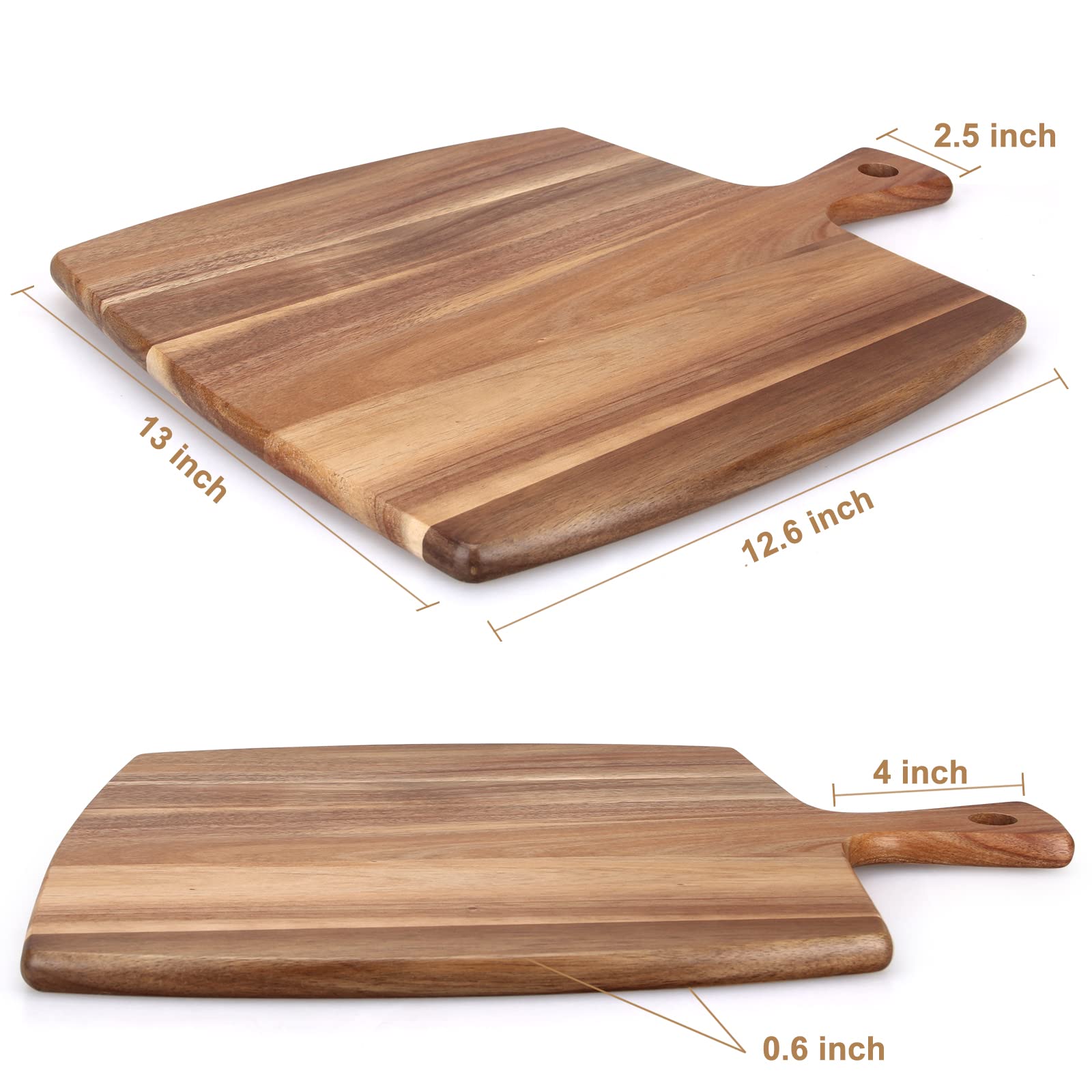 Ayiaren wood chopping board with handle eases moving chopped ingredients
