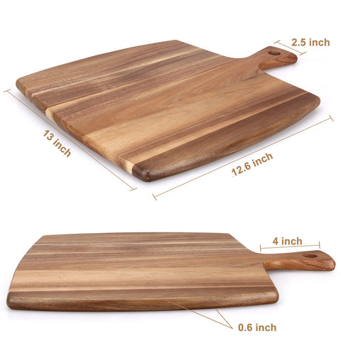 Ayiaren wood chopping board with handle eases moving chopped ingredients