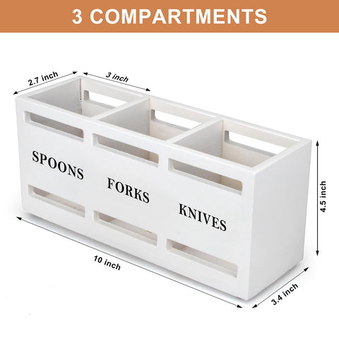 Ayiaren wooden silverware holder keeps utensils upright for quick, clean access.