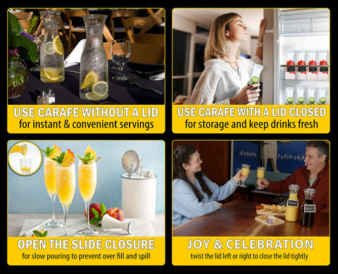 AYL brunch setup featuring mimosa bar with four carafes