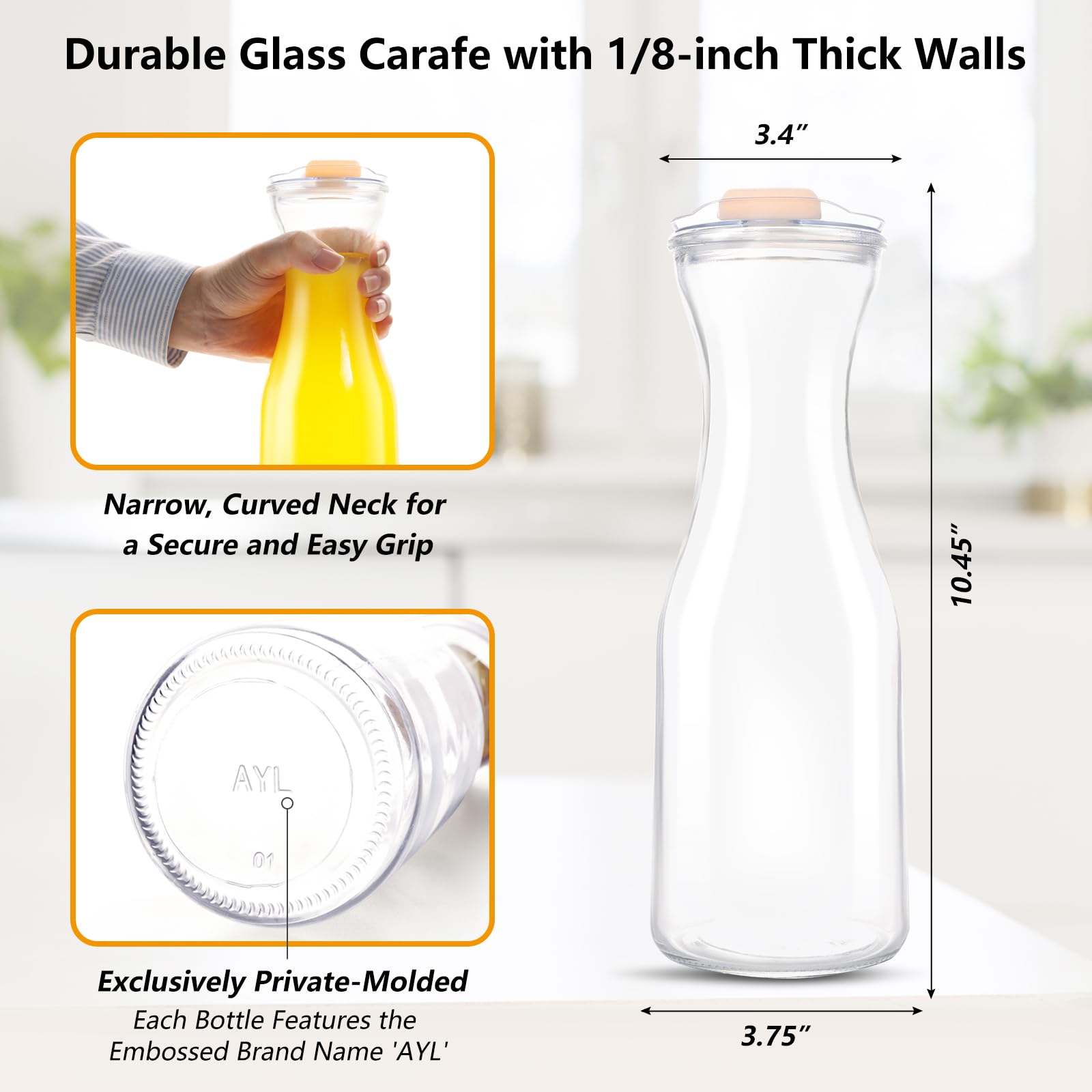 AYL dishwasher-safe carafes for easy cleaning