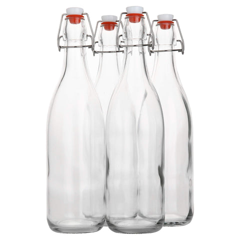 AYL flip-top glass bottle with 1 liter capacity and airtight seal.