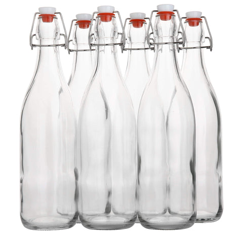 AYL flip-top glass bottle 1L, ideal for fresh juices and homemade beverages.