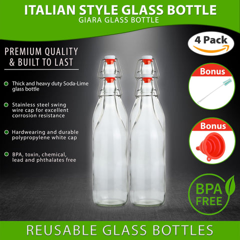 AYL glass bottle for beverages provides durable, clear visibility of contents.