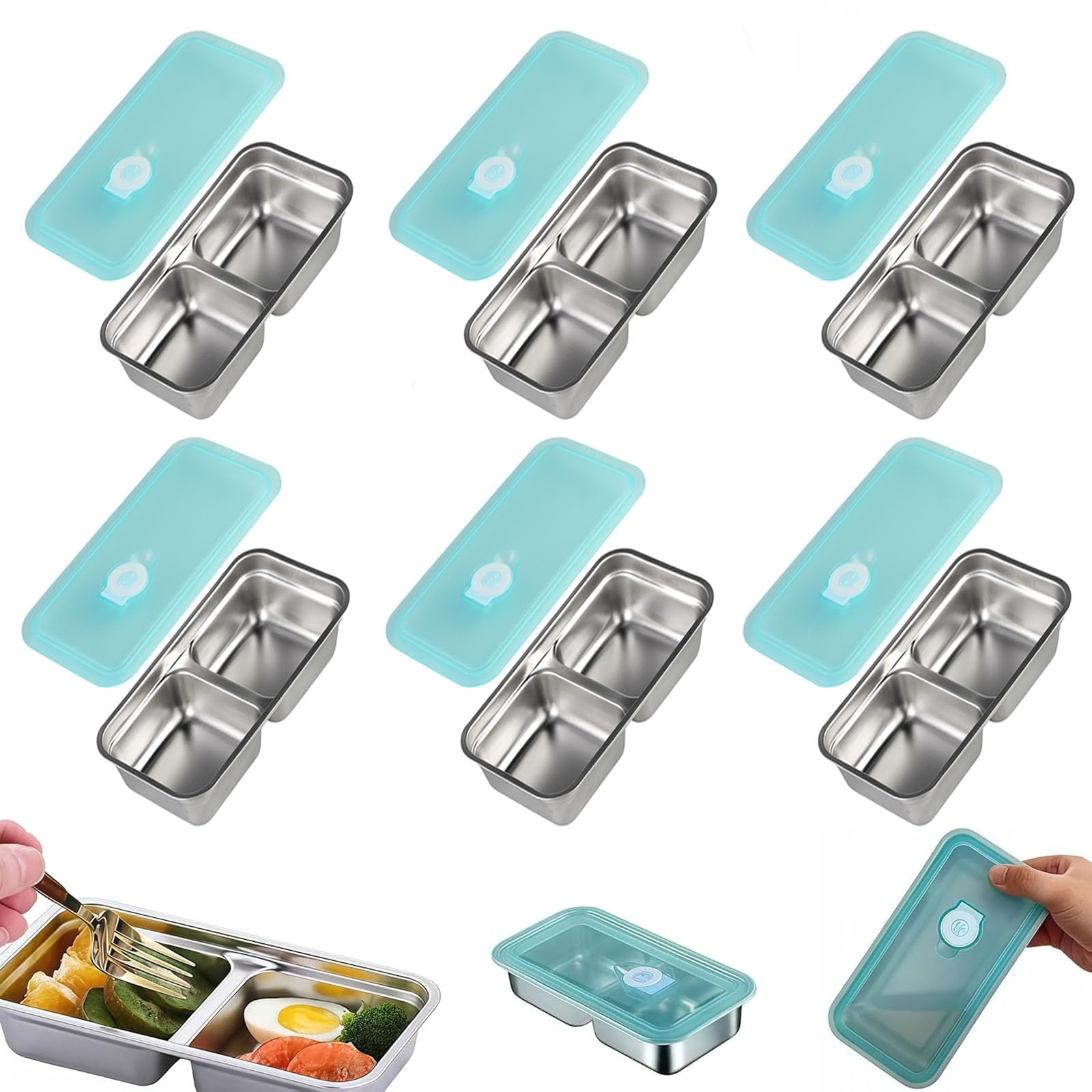Ayland Grab and Go snack containers with dual compartments keeping snacks separate and fresh.