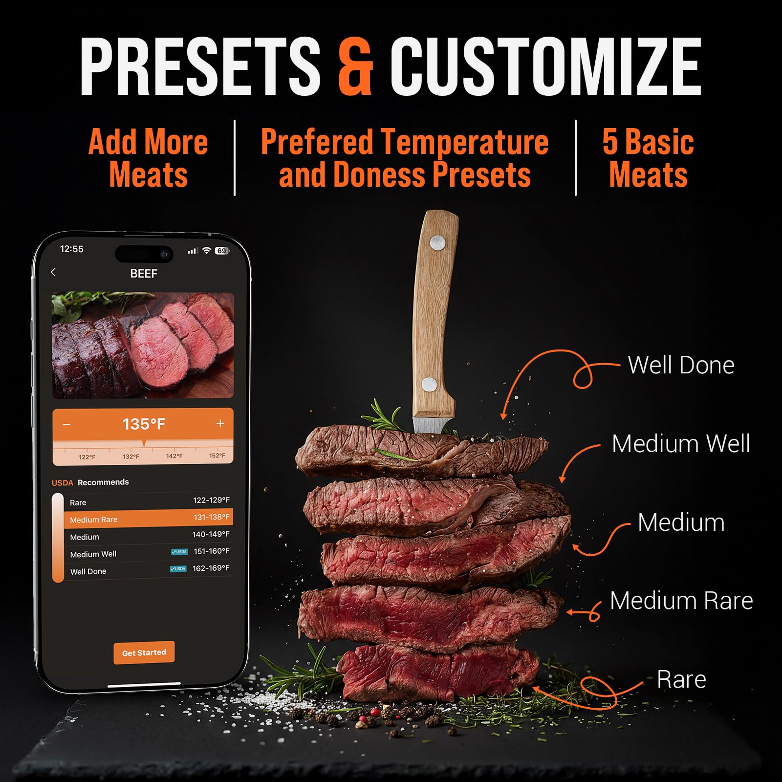 USB-C rechargeable battery lasts up to 100 hours for long cooks